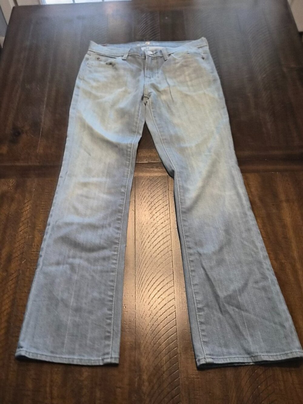 7 For All Mankind Dojo Flip Flop Flare Jeans Womens 28 Blue Denim Low Rise G505